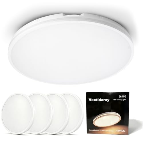 4Pack 16in LED Modern Ceiling Light White 3CCT 40W 4000LM IP54