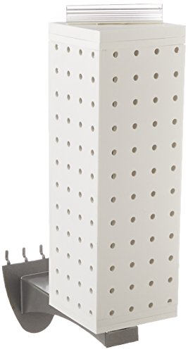 Azar Displays 700231-WHT 4" W x 4" D x 12" H Four-Sided Revolving Pegboard Display with Extension Rod in Solid White - color: White