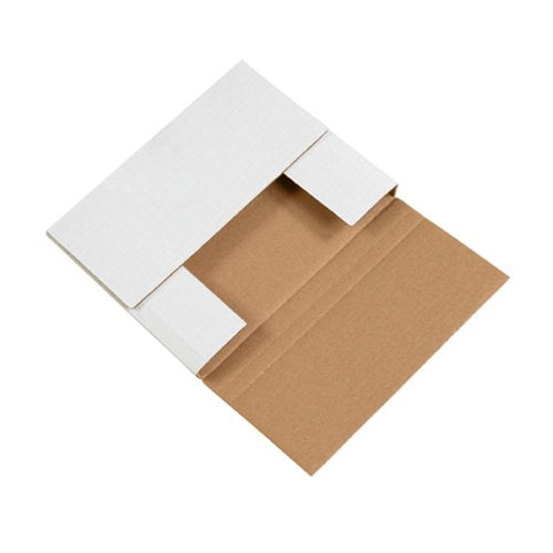 BOX USA Mailer Boxes Medium 10 1/4"L x 8 1/4"W x 1 1/4"H 50-Pack - Corrugated Cardboard Box for Shipping, Moving, Mailing, Packing, Packaging and Storage - color: White