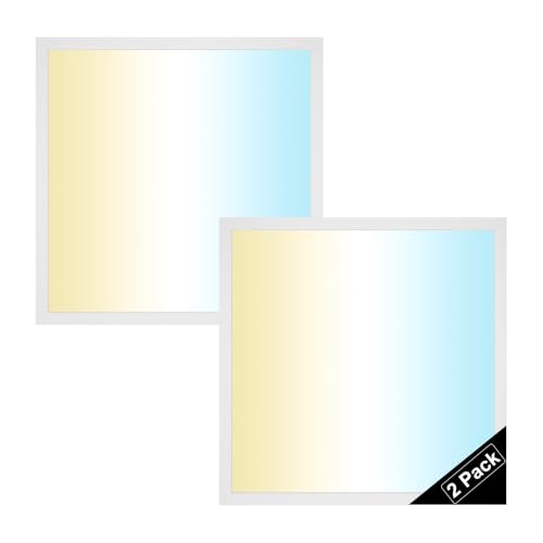 2x2 Flat Panel Light with Emergency Battery and Microwave Sensor - style: Emergency Battery&MV