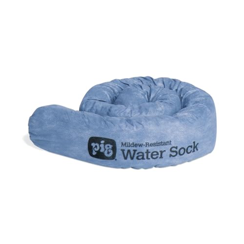 PIG Mildew-Resistant Absorbent Sock | Water Absorbing Snake | 3" W x 4' L | Absorbs up to 1 gal per Sock | 4 Count | PIG106 - color: Blue, size: 3" W x 4' L, style: 4-Pack