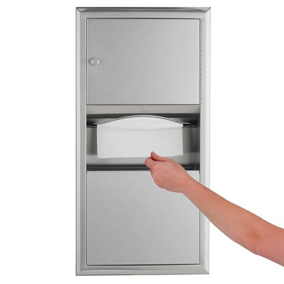 Bobrick B-3699 Paper Towel Dispenser & Waste Receptacle, Surface-Mounted