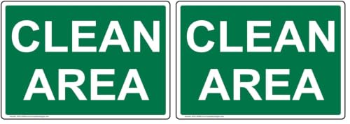 ComplianceSigns.com Clean Area Safety Sign, 10x7 inch Plastic for Facilities (Pack of 2) - size: 10x7 inches (Pack of 2)