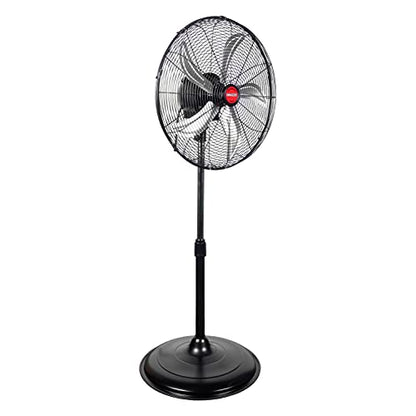 OEMTOOLS OEM24871 20" Oscillating Pedestal Fan, Adjustable Height for Garage, Shop, Gym, Warehouse 4500 CFM Airflow, 3-Speed Enclosed Motor, 5 Aluminum Blades, Dust-Resistant Industrial Purpose - size: 20 Inch