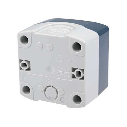 uxcell Push Button Switch Control Station Box 22mm 1 Button Hole Waterproof Gray and White