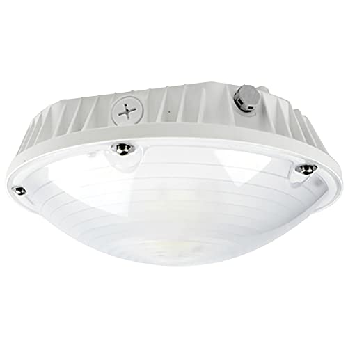 OSTEK 60W LED Canopy Light for Garage Ceiling Lighting 8400Lm(140lm/w) 180-250w HPS/MH Equiv 5000K Outdoor Garage Light Fixture 100-277VAC IP65 for Gas Station, 5 Years Warranty