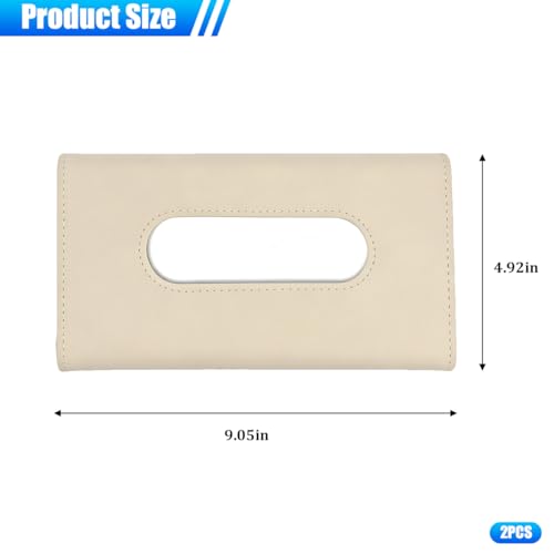 Car Tissue Holder, Rectangle Vehicle Sun Visor Napkin Case with Ergonomic Take Out Port, Automotive Interior Sunshade Tissue Box Organizer, Universal for SUV RV Truck (Khaki) - color: Khaki