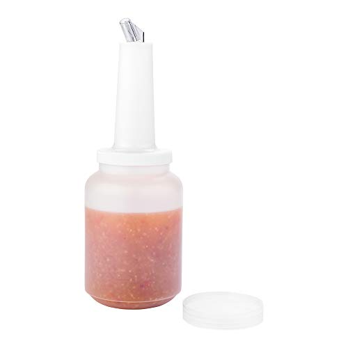 Restaurantware Plastic Storage Container Bottle, Quick Pour, 2 qt - color: Clear, size: 64 Ounces