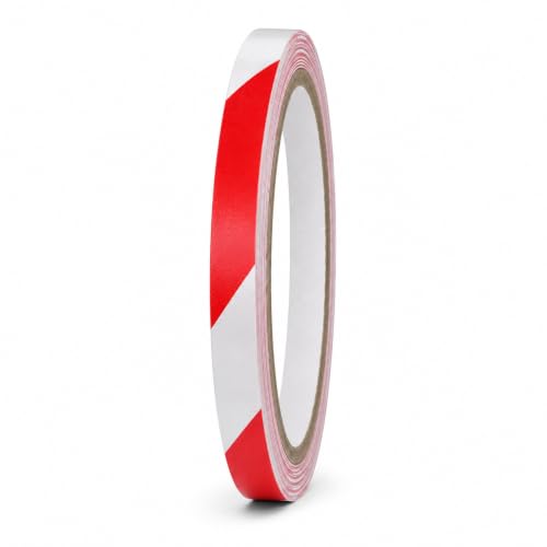GGR Supplies Red & White Hazard Stripe Tape, 1/2 inch x 18 Yards - color: Red & White, size: 1/2 in. x 18 yds. (12mm)