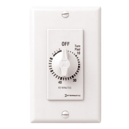 Intermatic FD60MHW 60-Minute Spring-Loaded Wall Timer, White - color: White, size: 60-Minute, style: With Hold on Timer