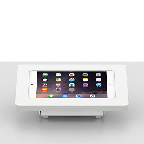 VidaMount White Enclosure and Fixed Tilted 15° Desk/Surface Mount [Bundle] Compatible with iPad mini 1/2/3 - color: White, size: iPad Mini 1/2/3