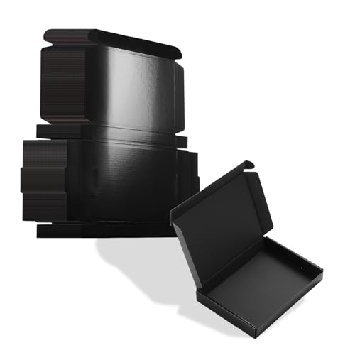 ZBEIVAN 7x5x1 Black Small Shipping Boxes, 30 Packs Corrugated Cardboard Mailer Boxes for Packaging Small Business Mailing Gifts Wrap Boxes with Lids - color: black, size: 7x5x1