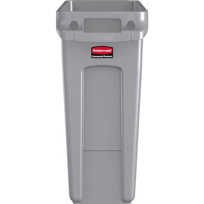 Rubbermaid Commercial Products Slim Jim Can, Gray, 16-Gal, Pack of 4 - color: Gray, size: 16 Gal