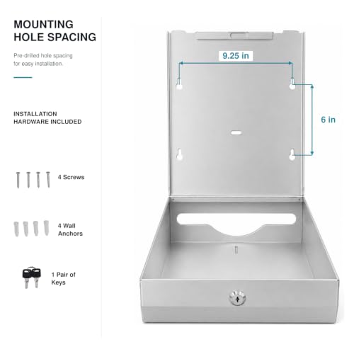Stainless Steel Paper Towel Dispenser Wall Mount for Commercial Bathrooms - color: 3811-silver