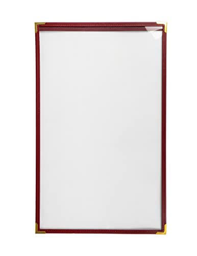 Menu Cover, Single Page, 8.5" x 14" Legal Size, Burgundy, Pack of 6 - color: Burgundy