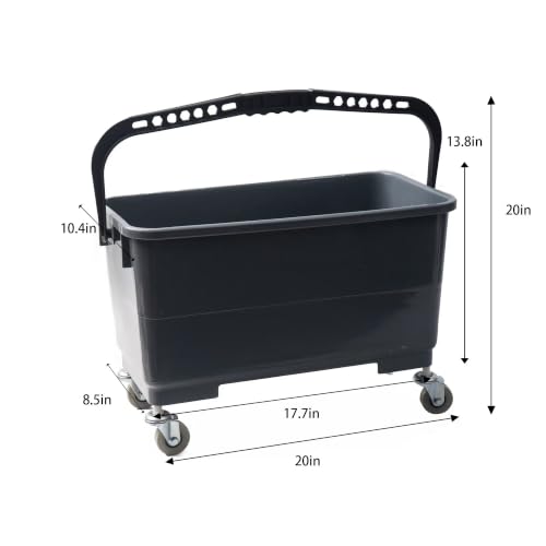 Matthew Cleaning Microfiber Finish Bucket with Sieve,Press Wring Mop Bucket for Microfiber Flat Mops, Mop Bucket with Non-Marking Casters Wheels Gary - color: 25 Quarts Bucket(gray)