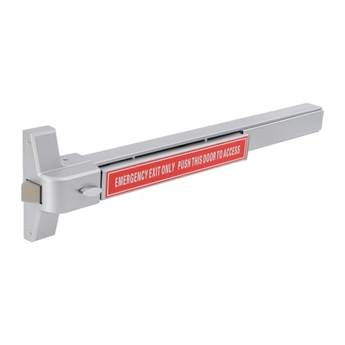 Door Security Bar, Commercial Door Push Bar Panic Exit Device, Panic Bar Lock Set Emergency Door Hardware, Emergency Hardware Parts Gate Lock with 2 Keys, Applicable Door Width ≥ 17.13in
