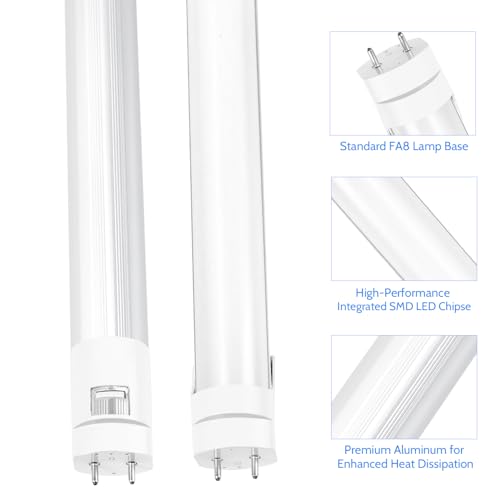 LightingWill LED T8 Light Tube 2FT, Natural White 4000K, Dual-End Powered Ballast Bypass, 1000Lumens 10W (24W Fluorescent Equivalent), Frosted Cover, AC85-265V Lighting Tube Fixtures, 4 Pack - color: Natural White, size: 2FT-4 Pack