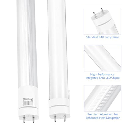 LightingWill LED T8 Light Tube 2FT, Natural White 4000K, Dual-End Powered Ballast Bypass, 1000Lumens 10W (24W Fluorescent Equivalent), Frosted Cover, AC85-265V Lighting Tube Fixtures, 4 Pack - color: Natural White, size: 2FT-4 Pack