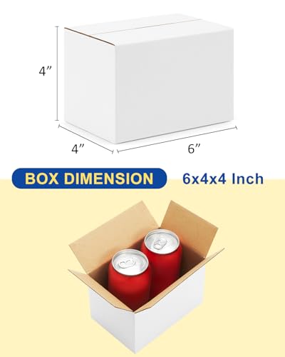 40-Pack-Small-Shipping-Boxes-6x4x4, Corrugated-Cardboard-Boxes-for-Packaging-Small-Business, White-Boxes-Mailers - color: White, size: 6x4x4 inches