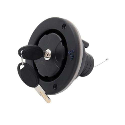 RV Fresh Water Inlet Lockable Plastic Gravity Inlet Filler Cap with Spring and Seal Leak Proof Fill Hatch Replacement Kit Leakproof RV Water Filling Resistant Cover for Camping Trailer Black