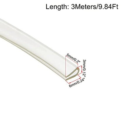 uxcell Trim Seal, PVC U-Seal Channel Edge Protector Sheet, Fits 1-1.5mm Edge 3Meters/9.84Ft Length, 0.24" Height Clear Yellow - size: 9.84Ft x0.24"