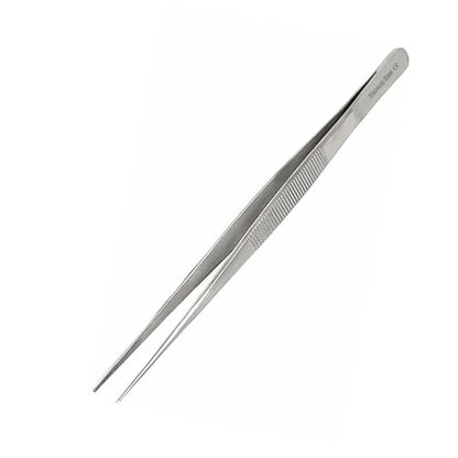 Professional Culinary Stainless Steel Precision Tongs with Serrated Tips, Plating/Food Presentation Detailing Serving Tongs, Chef's Kitchen Tweezer Tongs - Ultra Non-Slip Grip (8" STR Slim) - size: 8" Straight Slim
