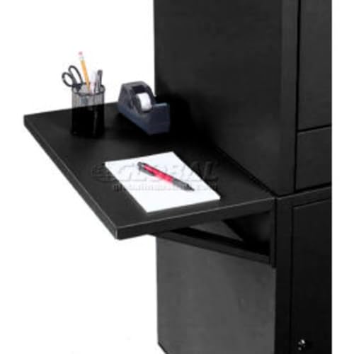 Global Industrial Side Shelves, Black, Set of 2, 12" W x 22-1/2"D x 6" H