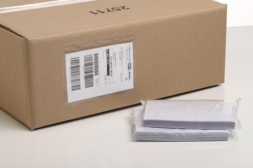 200 Units, 7.5"x5.5" Clear Packing List Shipping Label Envelopes - Heavy Duty Adhesive, Ideal for Labels, Invoices & Documents - size: 7.5"x5.5" | 200 Units
