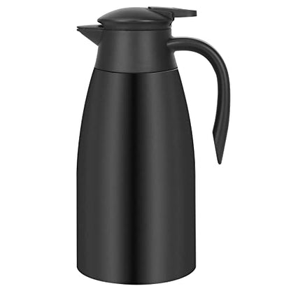 70oz Thermal Coffee Carafe Insulated Coffee Thermos, Stainless Steel Insulated Vacuum Coffee Carafes For Keeping Hot, Double Walled Insulated Vacuum Flask, Tea Water Coffee Dispenser Airpot - color: Black