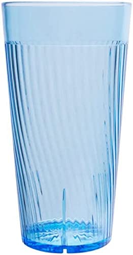TrueCraftware- 14 oz. Belize Tumbler/Drinking Cups Blue Polycarbonate Set of 12-Premium Iced Tea Glasses Stackable Reusable Drinking Glasses Dishwasher Safe Break-Resistant for Home Restaurants - color: Blue, size: 14 oz