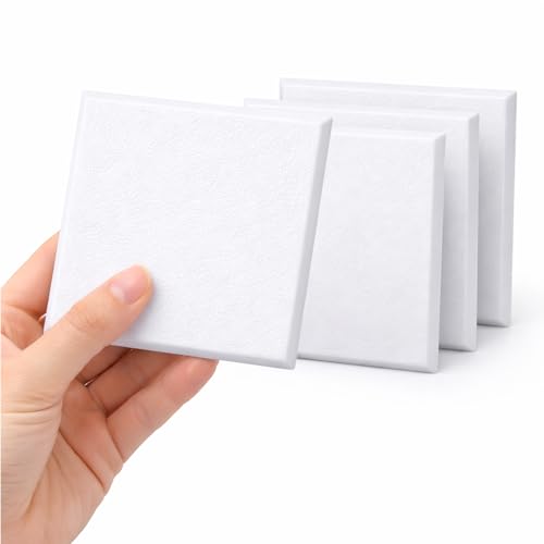 Wall Protector from Door Knob, 4" Square, White, 4 Pack
