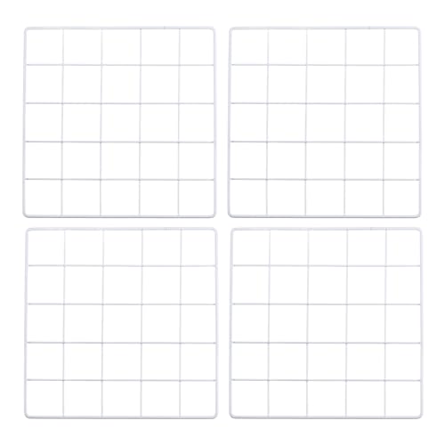 PATIKIL Wall Grid Panel Metal Wire Photo 10x10 White 4Pcs - color: White, size: 10x10inch