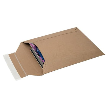 LUXPaper Conformer Mailers | Tear String Opener | Peel & Press | 9 3/4" x 12 1/4" | Brown | 30pt. Kraft | 100 Qty