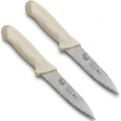 Winco 3 1/2" White Serrated Plastic Paring Knife (Set of 2) - color: White, size: 3.5", style: Serrated