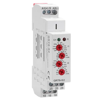 Asymmetric Cycle Timer Relay 1SPDT GRT8-S2 16A AC/DC 12-240V Din Rail - size: GRT8-S2 AC/DC 12V-240V