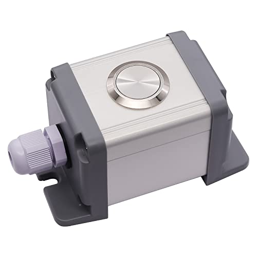 mxuteuk 22mm Momentary Push Button Switch Box Stainless Steel Metal 12V-24V DC 1 NO Flat Top Switch with Waterproof Switch Station G019 - color: Silver-C