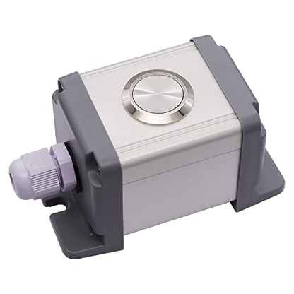 mxuteuk 22mm Momentary Push Button Switch Box Stainless Steel Metal 12V-24V DC 1 NO Flat Top Switch with Waterproof Switch Station G019 - color: Silver-C