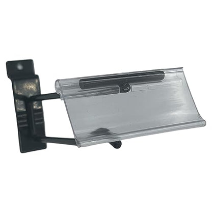 Only Hangers Black Slatwall Scanner Hooks with Clear Price/Label Holder (50, 4") - size: 4 Inch