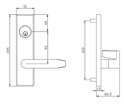 Commercial Mortise Lock Meet Ansi Grade 1 with Cylinder and Thumbturn for Entry Door - color: Escutcheon/entry function