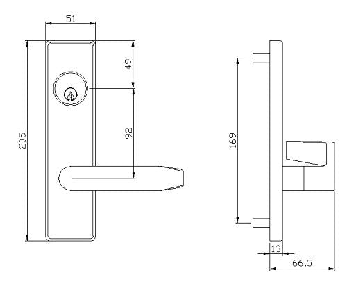 Commercial Heavy Duty Mortise Lock Escutcheon Plate Handle Set for Entrance/Office Front Door F20 - color: Escutcheon Plate / Entry
