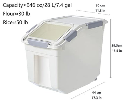 CITY BABY 2 Pack Airtight Flour Storage Container With Scoop,Dry Food, Sugar, Baking Supplies,Rice Container Set -BPA Free- Pet Food Storage Container,Dog Cat Birds Food Bin(30LB)