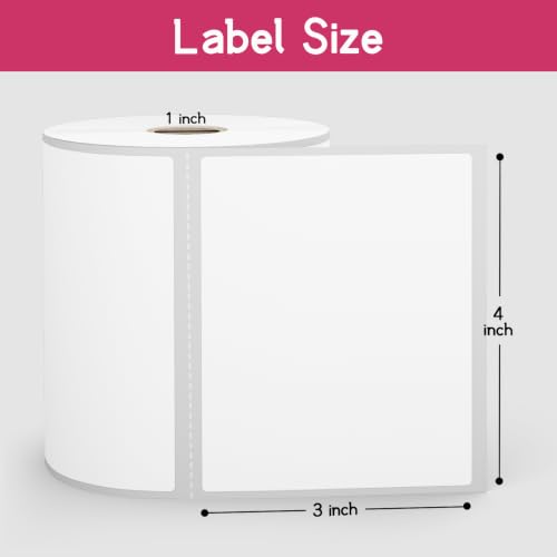 12 Rolls 4" x 3" Direct Thermal Shipping Labels for Small Business Supplies - size: 4" x 3" - 12 Rolls