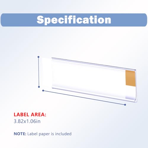 Diteje Shelf Label Strips,Adhesive Wire Label Holders with Paper Inserts