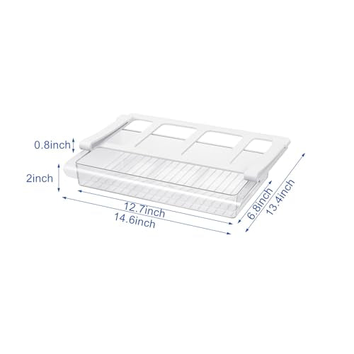 Fridge Drawer Organizer, 2" Height x 12.7" Width, Shallow - size: 2" Height x 12.7" Width