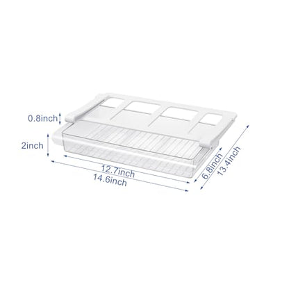Fridge Drawer Organizer, 2" Height x 12.7" Width, Shallow - size: 2" Height x 12.7" Width