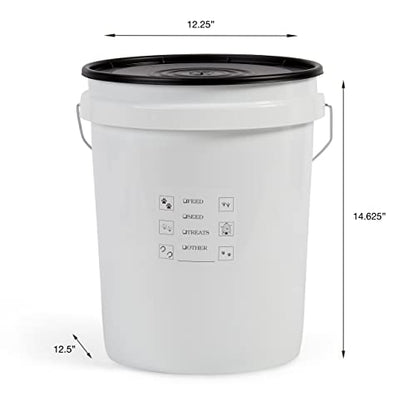 United Solutions 5 Gallon Airtight Pet Food Storage, 2 Pack, White/Black - size: (Pack of 2)