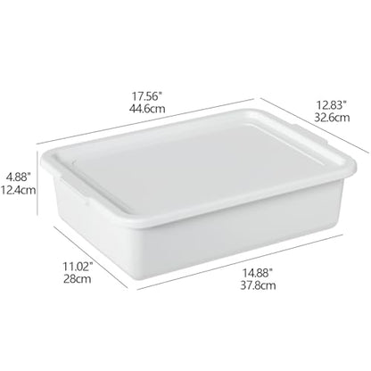 3 Pack Food Service Bus Tubs with Lids, 13 L Plastic Meat Mixing Tub