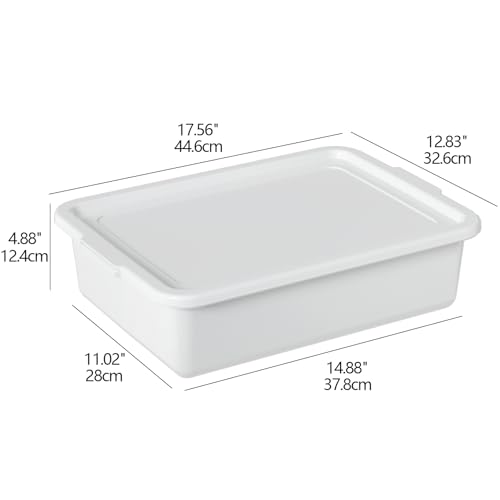 3 Pack Food Service Bus Tubs with Lids, 13 L Plastic Meat Mixing Tub