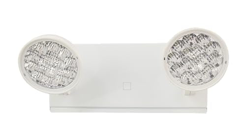 TANLUX New York City Approved Emergency Light, Emergency Lights with Battery Backup, White Steel Housing, AC 120/277V, Two Heads On Front Shell - size: New Model NYC Emergency Light
